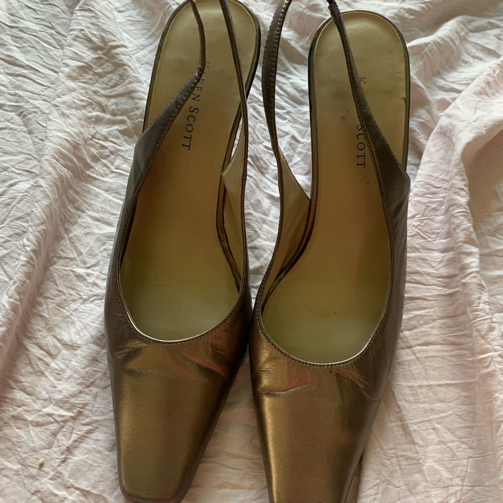 Karen Scott Metallic Gold Slingback Mules
